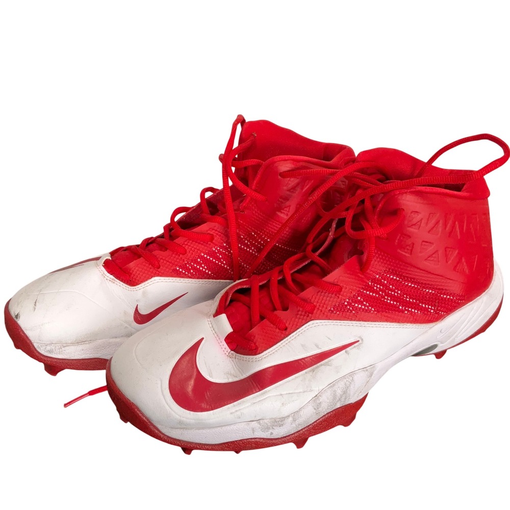 Nike Alpha Pro 2 TD Football Cleats Men 15 Red White 603370-160 Mid Top Retro